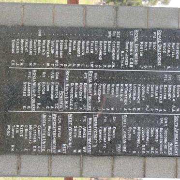 MEMORIAL TO BRITISH SOLDIERS 1899-1902