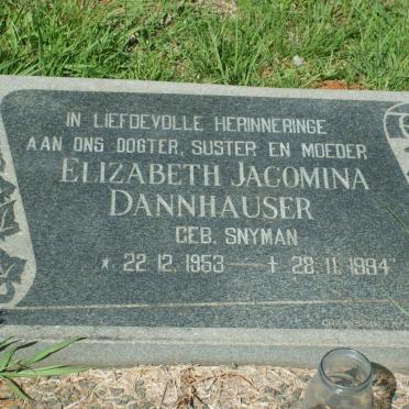 DANNHAUSER Elizabeth Jacomina nee SNYMAN 1953-1994