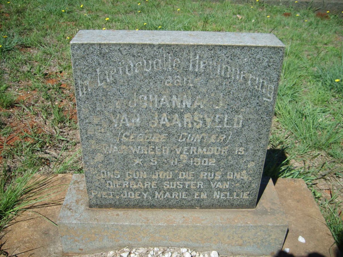 JAARSVELD Johanna J., van nee GUNTER -1902
