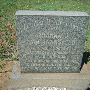 JAARSVELD Johanna J., van nee GUNTER -1902