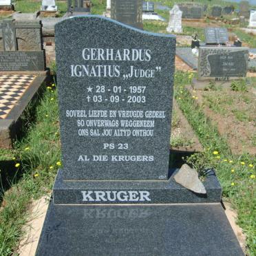 KRUGER Gerhardus Ignatius 1957-2003