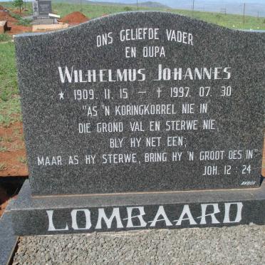 LOMBAARD Wilhelmus Johannes 1909-1997