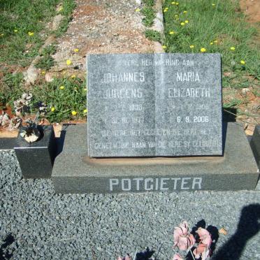 POTGIETER Johannes Jurgens 1898-1971 &amp; Maria Elizabeth 1906-2006