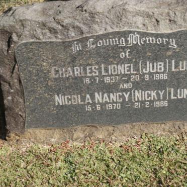 LUND Charles Lionel 1937-1986 :: LUND Nicola Nancy 1970-1986