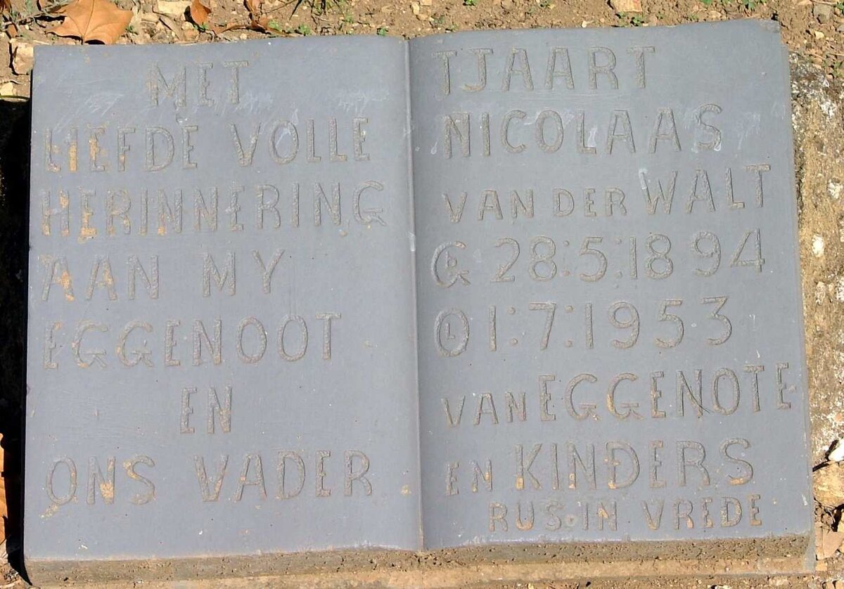 WALT Tjaart Nicolaas, van der 1894-1953