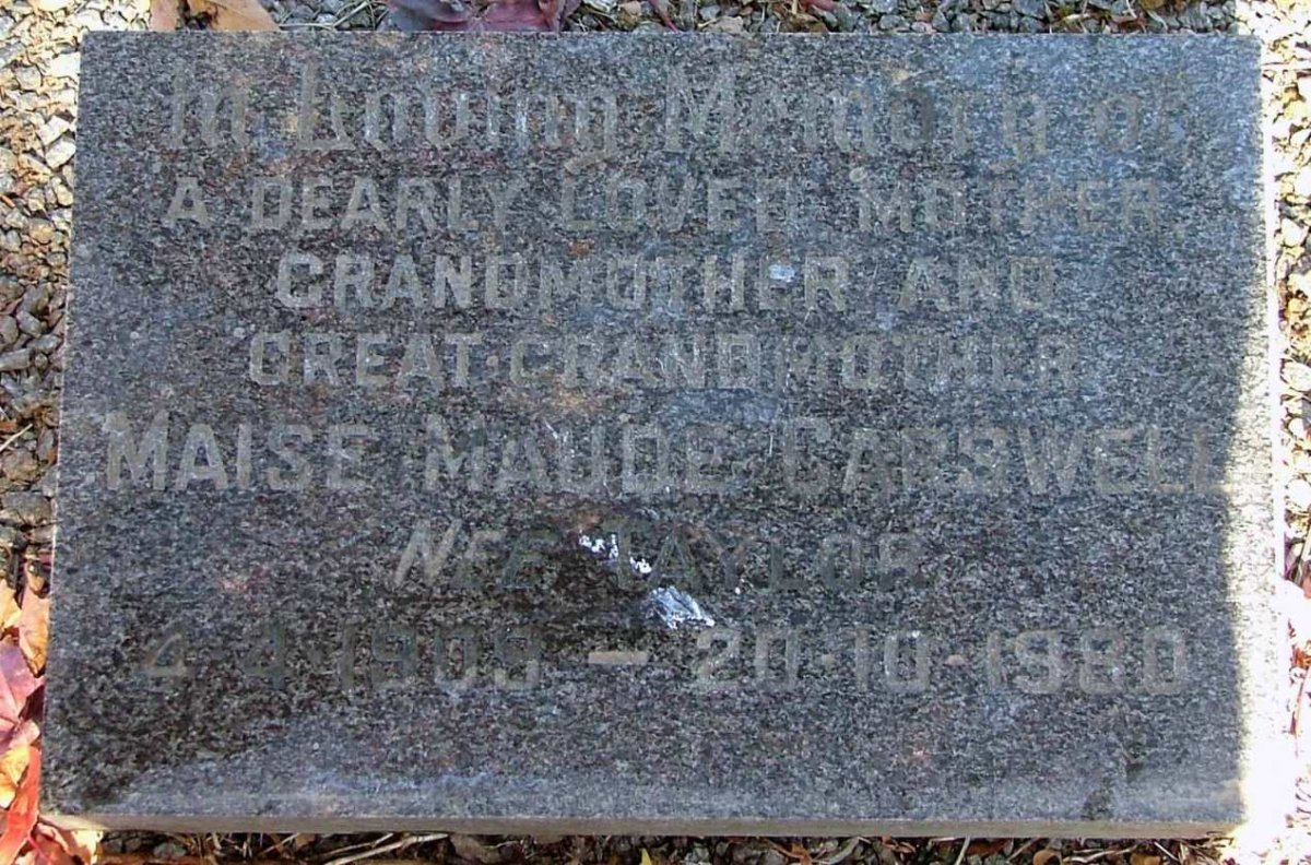 CARSWELL Maise Maude nee TAYLOR 1900-1980