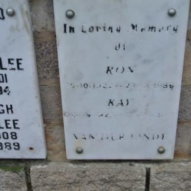 LINDE Ron, van der 1922-1986 &amp; Kay 1925-2001