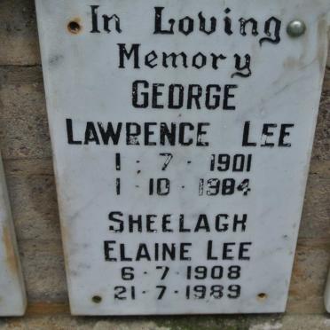 LEE George Lawrence 1901-1984 &amp; Sheelagh Elaine 1908-1989