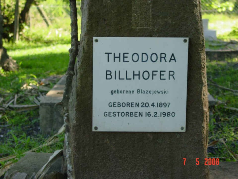 BILLHOFER Theodora nee BLAZEJEWSKI 1897-1980