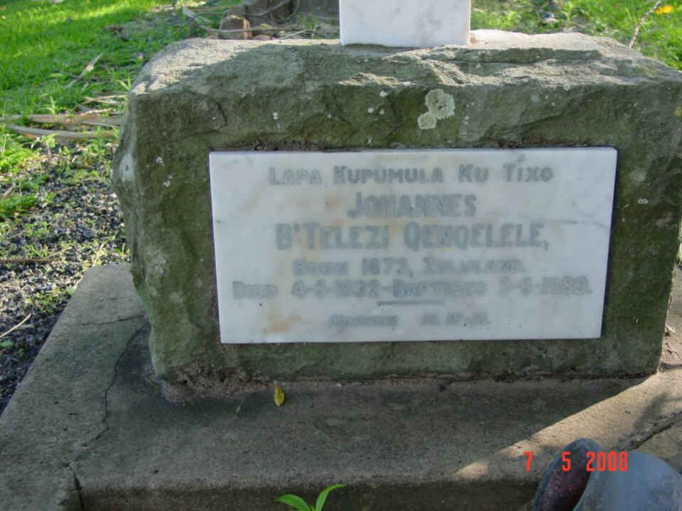 QENQELELE Johannes B’telezi 1873-1932