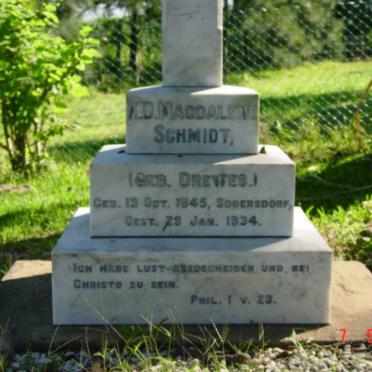 SCHMIDT K.D. Magdalene nee DREWES 1845-1934