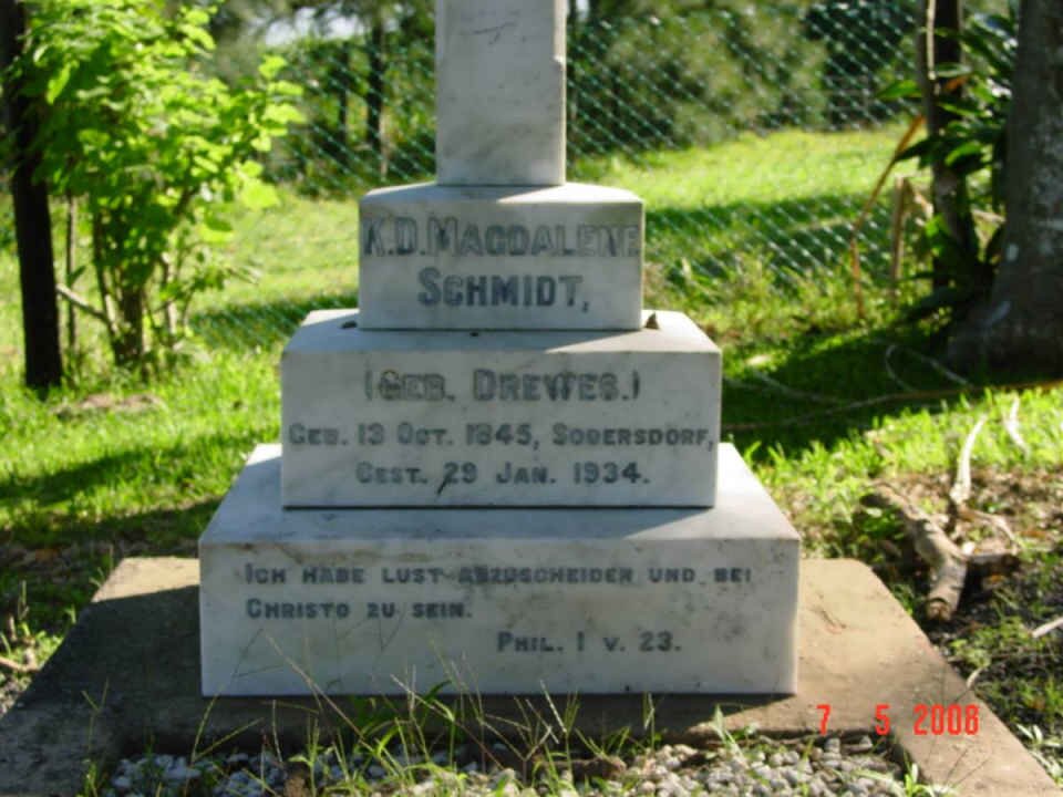 SCHMIDT K.D. Magdalene nee DREWES 1845-1934