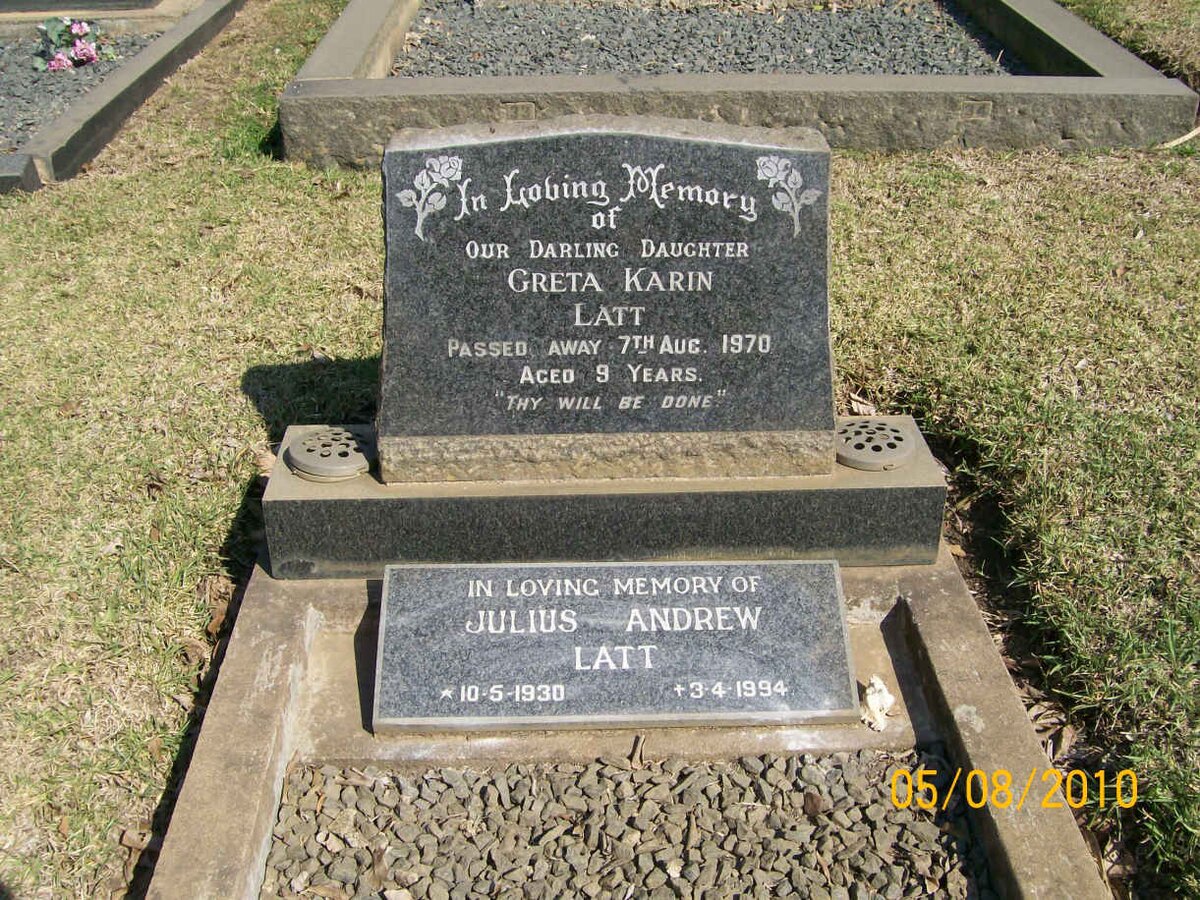 LATT Julius Andrew 1930-1994 :: LATT Greta Karin -1970