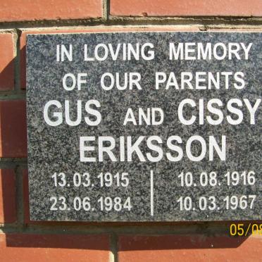 ERIKSSON Gus 1915-1984 &amp; Cissy 1916-1967