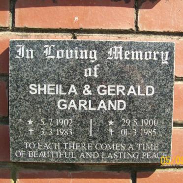 GARLAND Gerald 1900-1985 &amp; Sheila 1902-1983