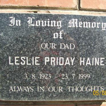 HAINE Leslie Priday 1923-1999