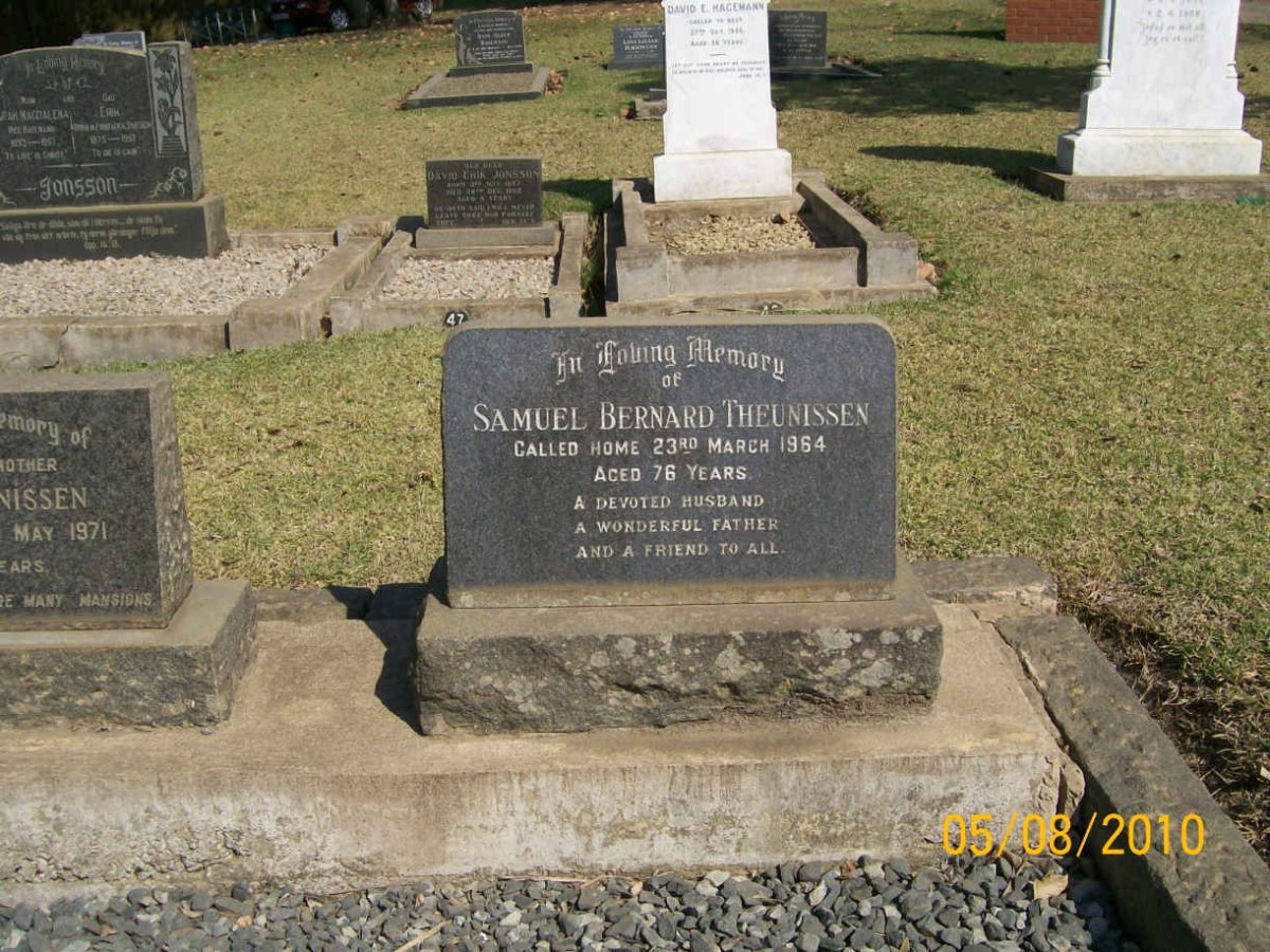 THEUNISSEN Samuel Bernard -1964