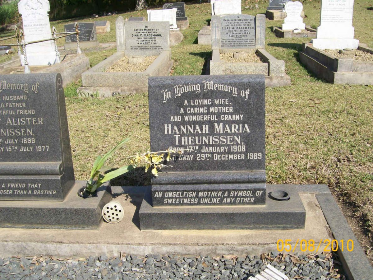 THEUNISSEN Hannah Maria 1908-1989
