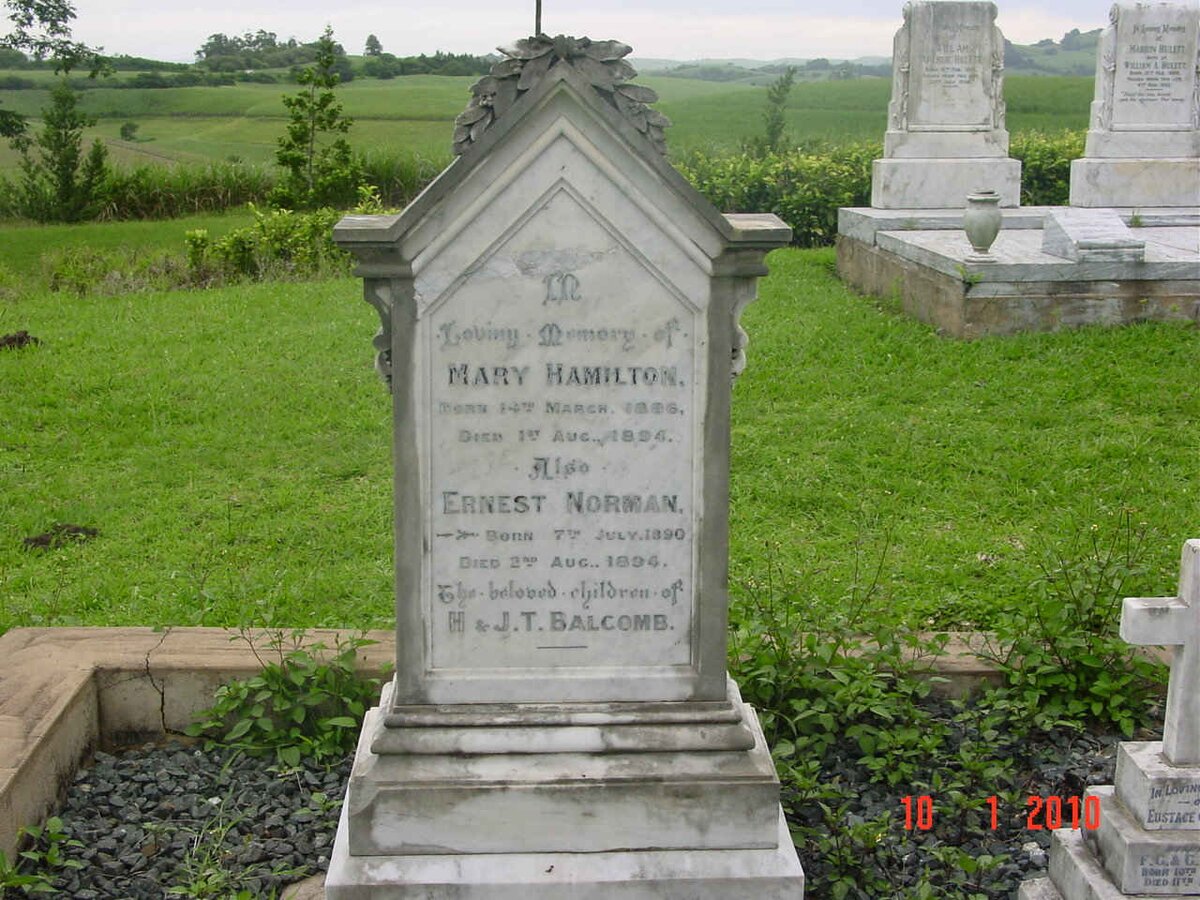 BALCOMB Mary Hamilton 1886-1894 :: BALCOMB Ernest Norman 1890-1894