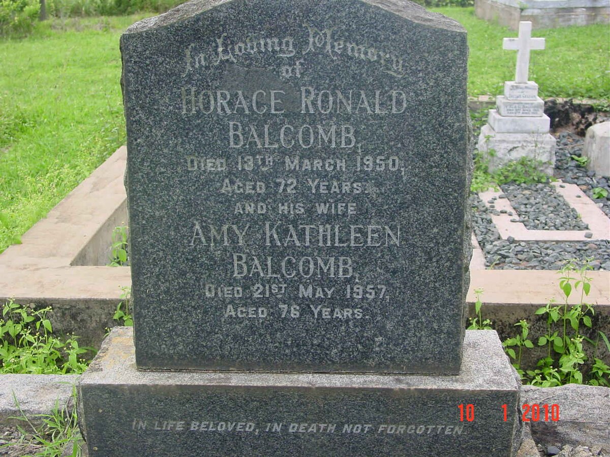 BALCOMB Horace Ronald -1950 &amp; Amy Kathleen -1957
