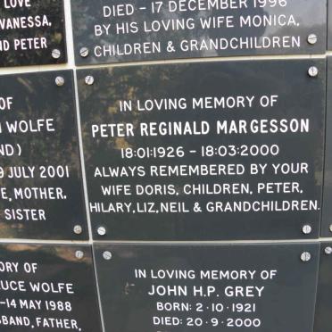 MARGESSON Peter Reginald 1926-2000