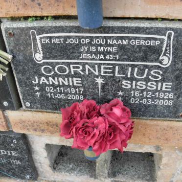 CORNELIUS Jannie 1917-2008 &amp; Sissie 1926-2008