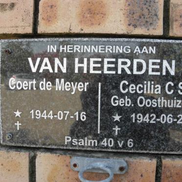 HEERDEN Coert de Meyer, van 1944- &amp; Cecilia C.S. OOSTHUIZEN 1942-