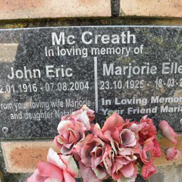 McCREATH John Eric 1916-2004 &amp; Marjorie Allen 1925-2010
