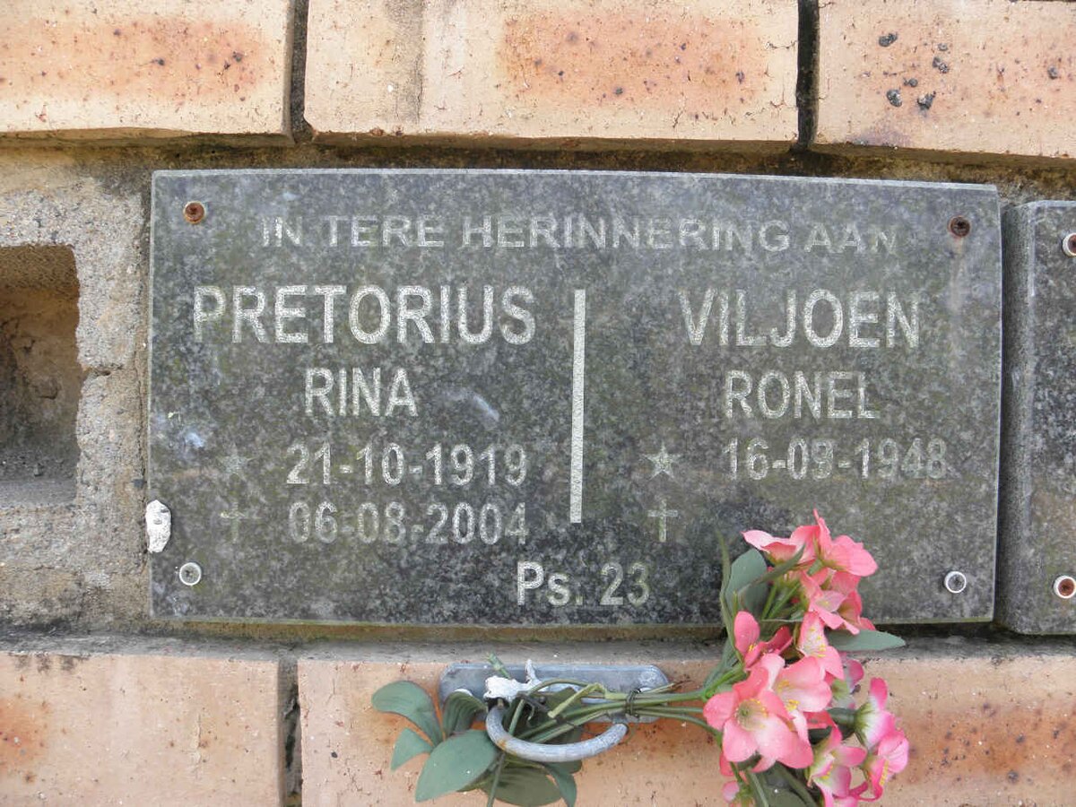 PRETORIUS Rina 1919-2004 :: VILJOEN Ronel 1948-