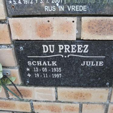 PREEZ Schalk, du 1935-1997 &amp; Julie