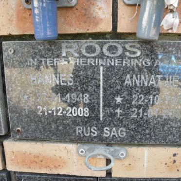 ROOS Hannes 1948-2008 &amp; Annathe 1958-2005