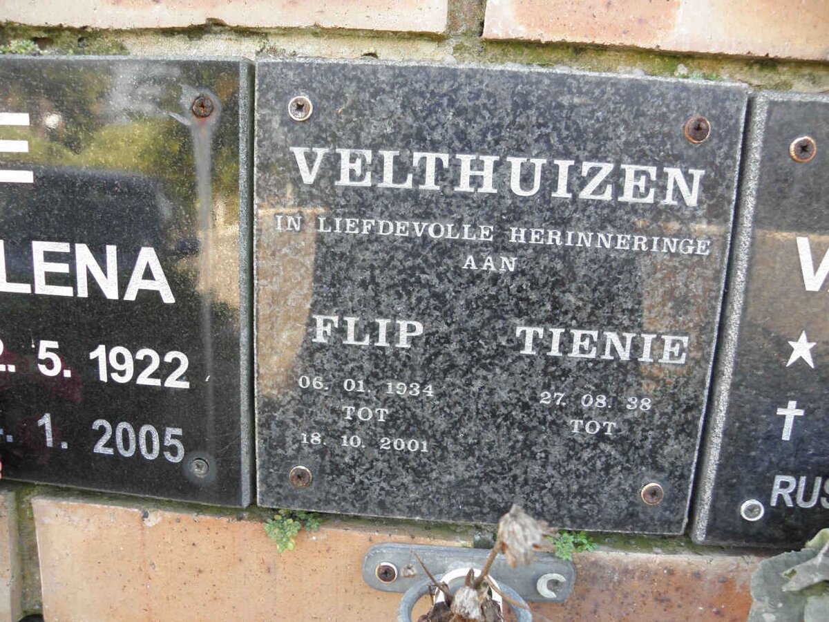 VELTHUIZEN Flip 1934-2001 &amp; Tienie ??38-