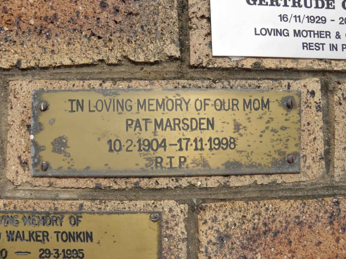 MARSDEN Pat 1904-1998
