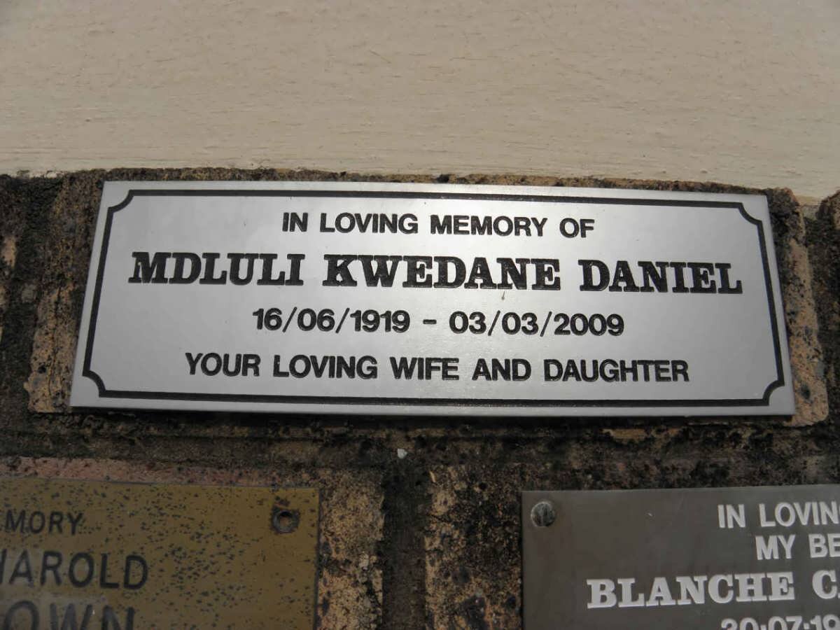 MDLULI Kwedane Daniel 1919-2009