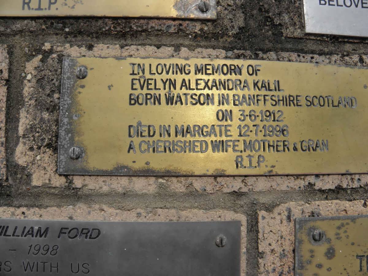 KALIL Evelyn Alexandra nee WATSON 1912-1996