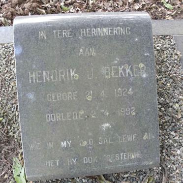 BEKKER Hendrik J. 1924-1992
