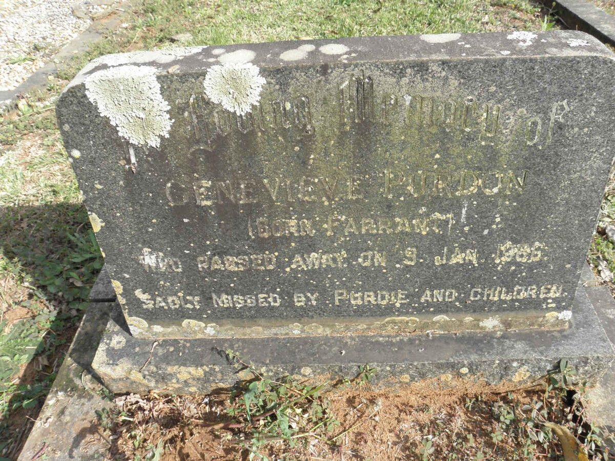 PURDON Genevieve nee FARRANT -1966
