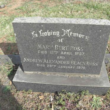 ROSS Andrew Alexander Black -1970 &amp; Mary Burt -1967