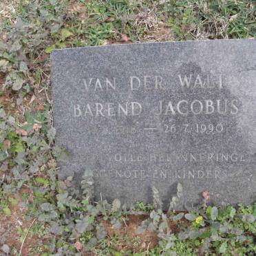 WALT Barend Jacobus, van der 1918-1990