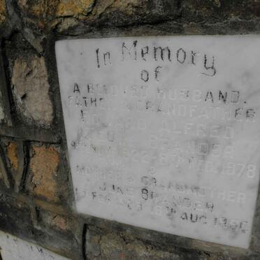 BRANDER Edward Alfred 1922-1978 &amp; June 1929-1990 