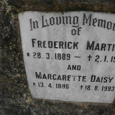 MARTIN Frederick &amp; Margarette Daisy 1896-1993