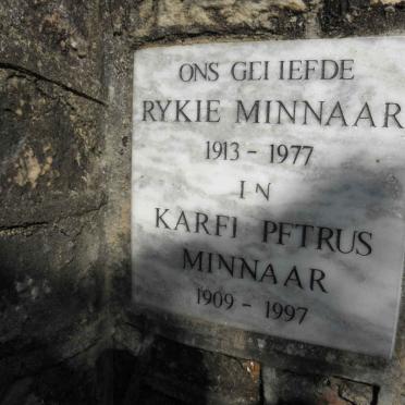 MINNAAR Karel Petrus 1909-1997 &amp; Rykie 1913-1977 