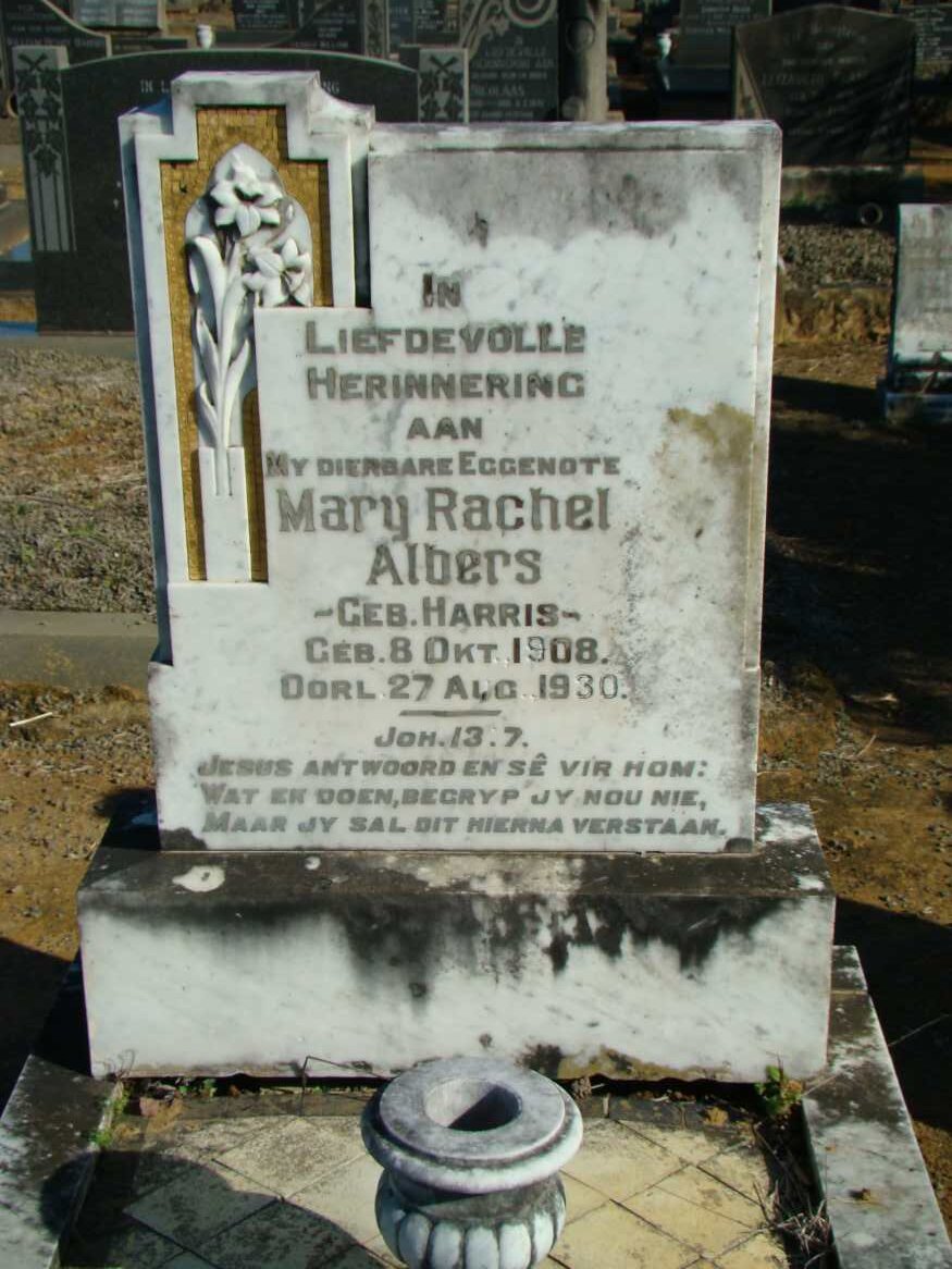 ALBERS Mary Rachel neé HARRIS 1908-1930