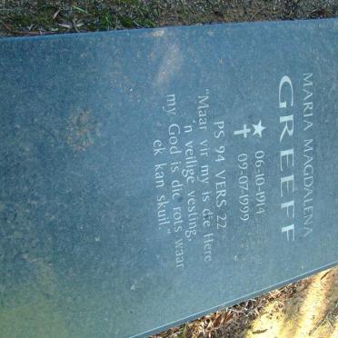 GREEFF Maria Magdalena 1914-1999