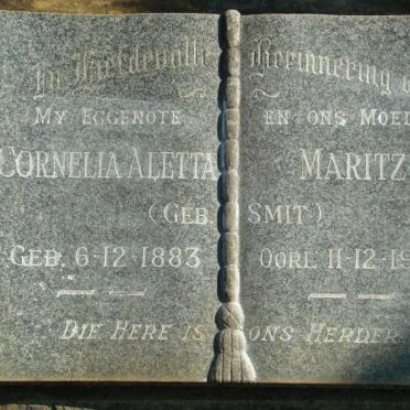 MARITZ Cornelia Aletta nee SMIT 1883-1934