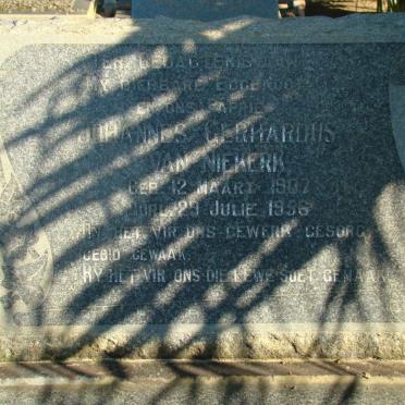 NIEKERK Johannes Gerhardus, van 1907-1996