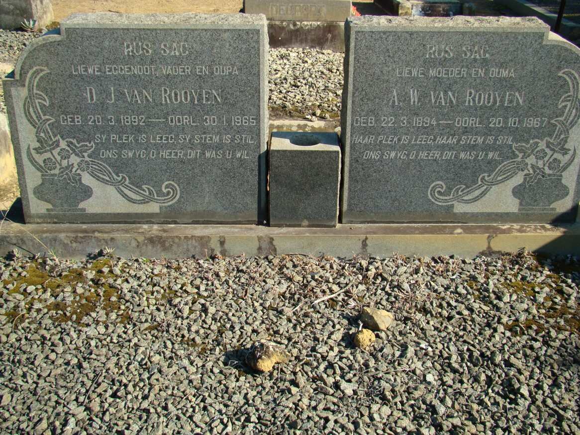 ROOYEN D.J., van 1892-1965 &amp; A.W. 1894-1967