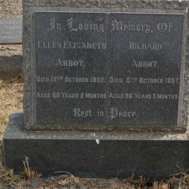 ABBOT Richard -1957 &amp; Ellen Elizabeth -1952
