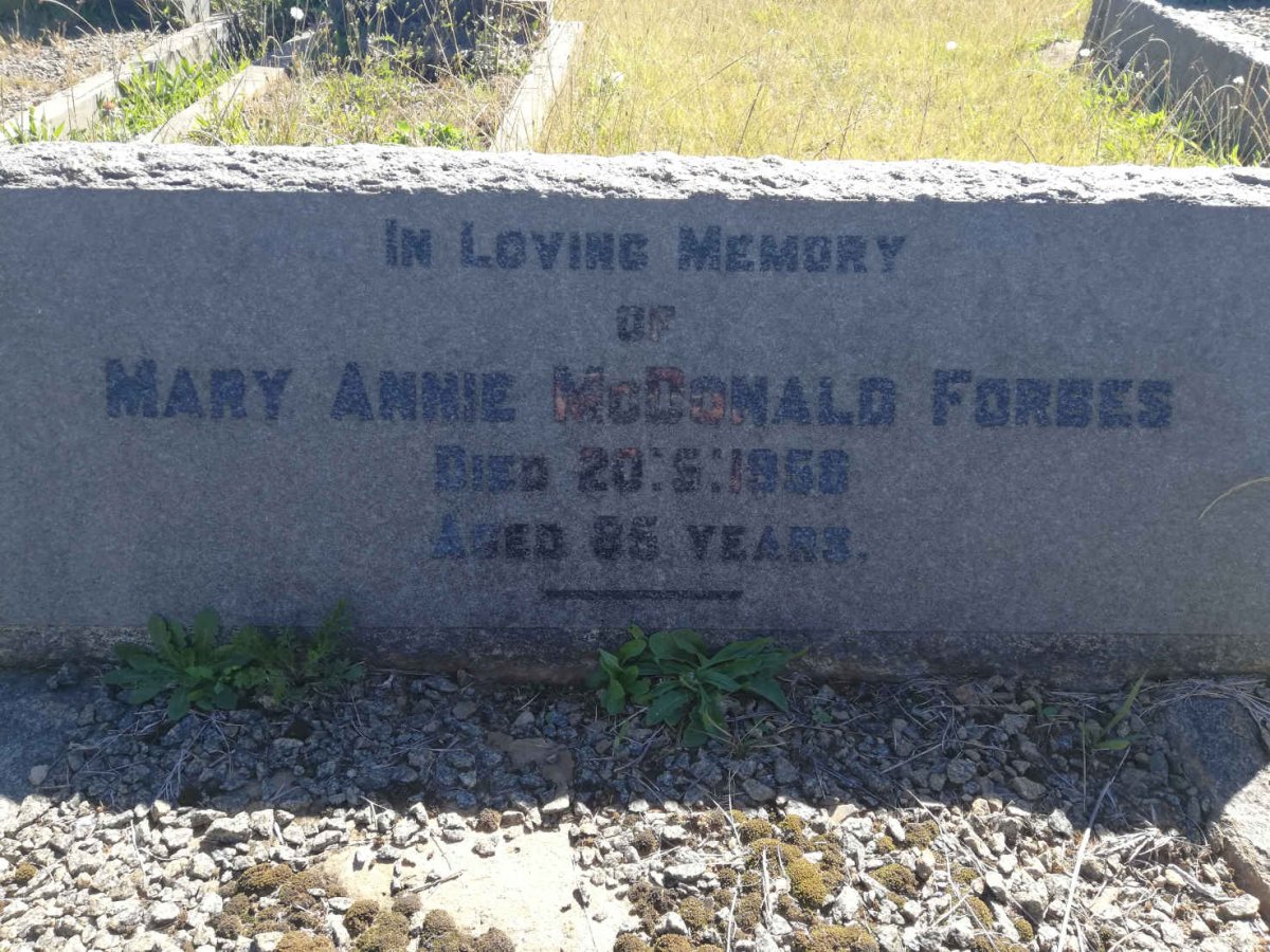 FORBES Mary Annie McDonald -1958