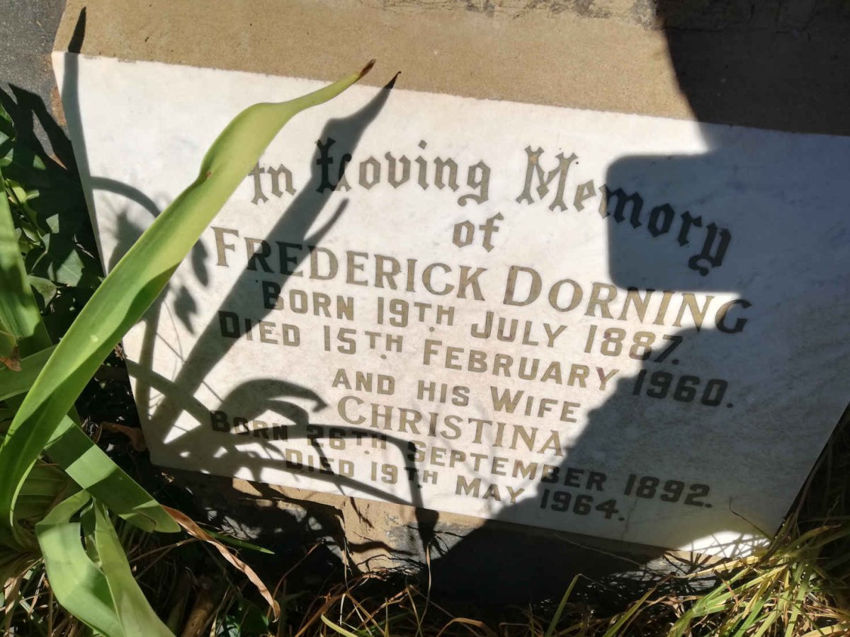 DORNING Frederick 1887-1960 &amp; Christina 1892-1964